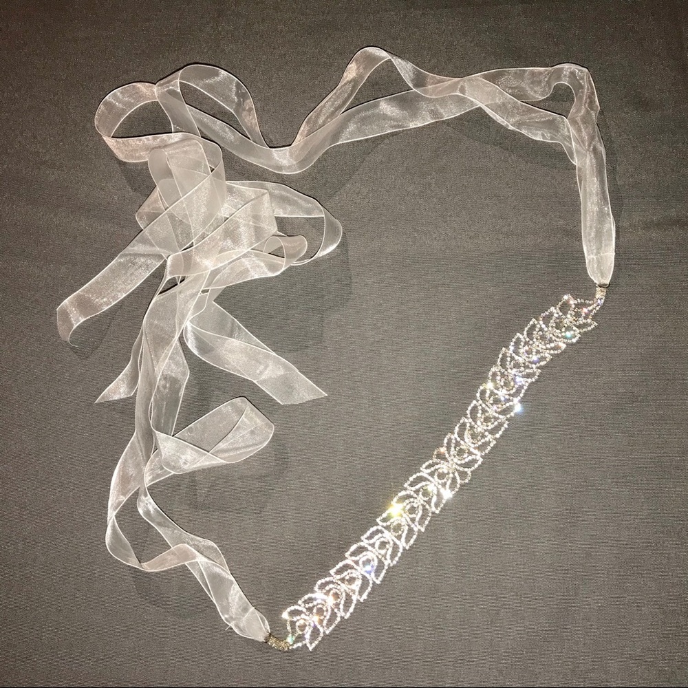 Rhinestone Belt with Organza Ribbon